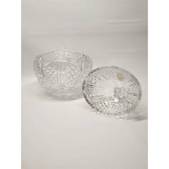 Vintage Crystal Clear Studios Dorsette Lead Crystal Candy Box Dish 7" 770 - Picture 5 of 6